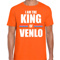 I am the King of Venlo Koningsdag t shirt oranje voor heren