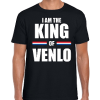 I am the King of Venlo Koningsdag t shirt zwart voor heren