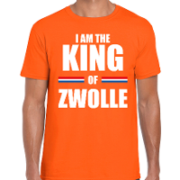 I am the King of Zwolle Koningsdag t shirt oranje voor heren