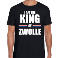 I am the King of Zwolle Koningsdag t shirt zwart voor heren