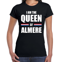 I am the Queen of Almere Koningsdag t shirt zwart voor dames