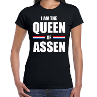 I am the Queen of Assen Koningsdag t shirt zwart voor dames