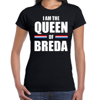 I am the Queen of Breda Koningsdag t shirt zwart voor dames