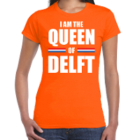 I am the Queen of Delft Koningsdag t shirt oranje voor dames