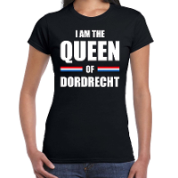 I am the Queen of Dordrecht Koningsdag t shirt zwart voor dames