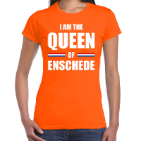 I am the Queen of Enschede Koningsdag t shirt oranje voor dames