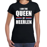 I am the Queen of Heerlen Koningsdag t shirt zwart voor dames