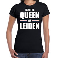 I am the Queen of Leiden Koningsdag t shirt zwart voor dames