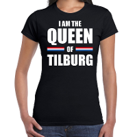I am the Queen of Tilburg Koningsdag t shirt zwart voor dames