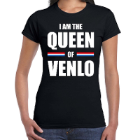 I am the Queen of Venlo Koningsdag t shirt zwart voor dames