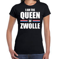 I am the Queen of Zwolle Koningsdag t shirt zwart voor dames