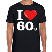 I love 60s / sixties t shirt zwart heren