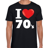 I love 70s / seventies t shirt zwart heren