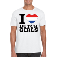 I love Dutch girls t shirt wit heren