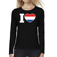 I love Holland long sleeve t shirt zwart voor dames