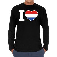 I love Holland long sleeve t shirt zwart voor heren
