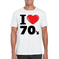 I love seventies t shirt wit heren