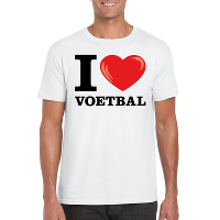 I love voetbal t shirt wit heren