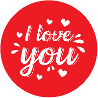 I Love You cadeau sticker   rond   rood   Dia 9 cm   valentijn   huwelijk   liefde   moederdag