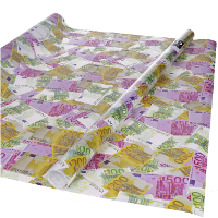 Inpakpapier   Euro geld biljetten   250 x 70 cm   rollen   Rich and famous thema   cadeaupapier
