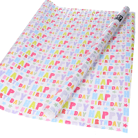 Inpakpapier   verjaardag Happy Birthday   200x70 cm   rollen   gefeliciteerd cadeaupapier