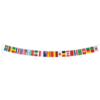 Bellatio Decorations Internationale vlaggenlijn   wereld landen vlaggen   7 meter   polyester