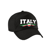 Italie / Italy land supporters petje   zwart   Volwassenen   Baseballcap   Sport   vlag thema