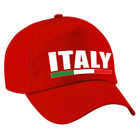 Italie supporters petje   rood   dames en heren   Italy   landen baseball cap   sport