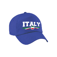 Italie thema   Italy landen pet   baseball cap   blauw   volwassenen   supporters