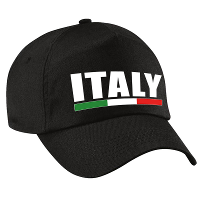 Italy supporter petje   baseballcap Italie   zwart   volwassenen