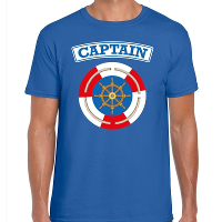 Kapitein / captain verkleed t shirt   blauw   voor heren   carnaval kleding