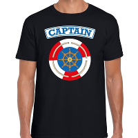 Kapitein/captain verkleed t shirt zwart voor heren