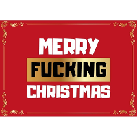 Kerstkaart   Merry Fucking Christmas   rood   A5   kerst wenskaart   funny kerstkaarten