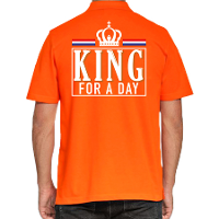 King for a day polo shirt oranje voor heren   Koningsdag polo shirts