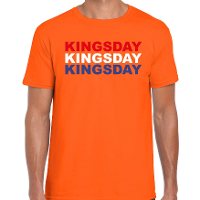 Kingsday t shirt oranje voor heren   Koningsdag shirts