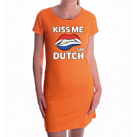 Kiss me i am Dutch jurkje oranje dames