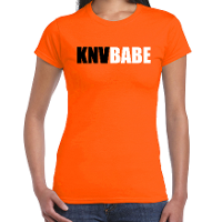 Knvbabe oranje t shirt Holland / Nederland supporter EK/ WK voor dames