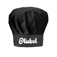 Koksmuts   Oliebol   zwart   cadeau koksmuts   keukenprins/prinses