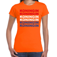 Koningin t shirt oranje voor dames   Koningsdag shirts