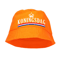 Koningsdag bucket hat / zonnehoedje oranje voor dames en heren