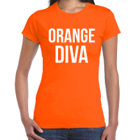Koningsdag oranje t shirt   orange diva   dames   Kingsday outfit / kleding   korte mouwen