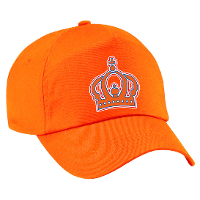 Koningsdag pet oranje   kroontje   voor volwassenen