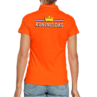 Koningsdag polo shirt oranje voor dames   Koningsdag polo shirts