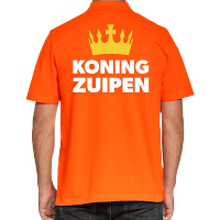 Koningsdag poloshirt koning zuipen oranje voor heren