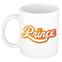 Koningsdag prince met kroontje mok/ beker wit 300 ml