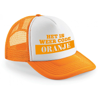 Koningsdag snapback/cap   code oranje   oranje/wit   pet   unisex