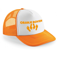 Koningsdag snapback/cap   oranje boven   oranje/wit   pet   dames/heren