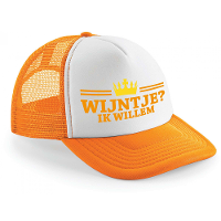 Koningsdag snapback/cap   wijntje ik willem   oranje/wit   pet   unisex