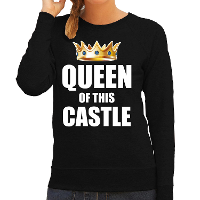 Koningsdag sweater Im the queen of this castle zwart voor dames