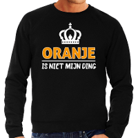 Koningsdag sweater   oranje is niet mijn ding   heren   zwart